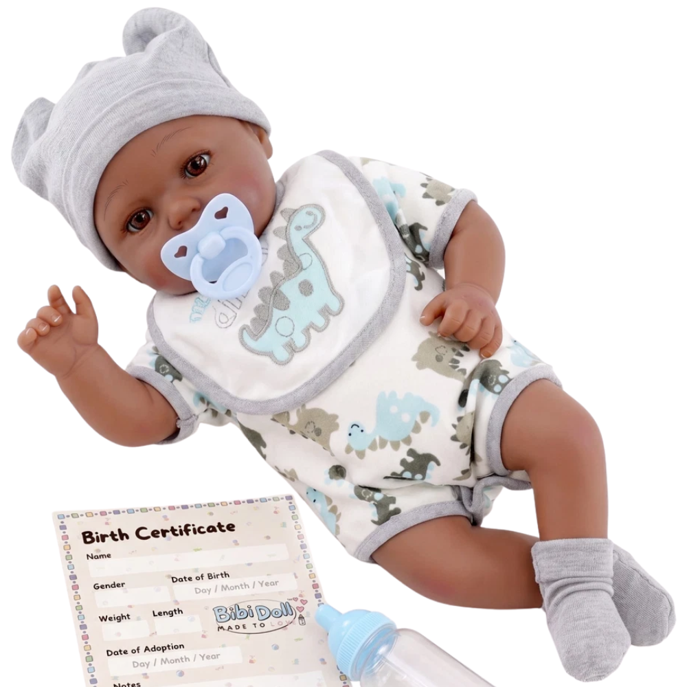 17 Inch Realistic Reborn Baby Doll Handmade Sleeping Open Eyes with Dummy Bottle for Kids