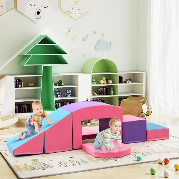 6-Piece Foam Climbing Set with Tunnel – Soft Play for Toddlers