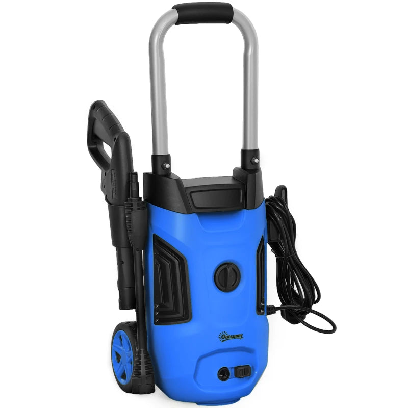 Powerful 1800W Pressure Washer with Adjustable Nozzle for Efficient Cleaning – Blue, 150-Bar