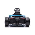 Kids 24V Electric Drift Go Kart, 2-Speed Ride-On Racer w/ Pedals & Wheel, Blue