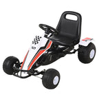 Racing-Style Kids Pedal Go Kart with Brake, Gears & Adjustable Seat 4 Wheels 104x66x57cm