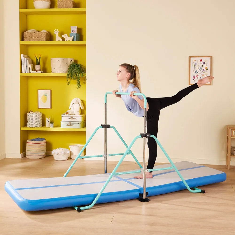 Play Factory Kids Gymnastic Bar with Gym Mat Training Bundle