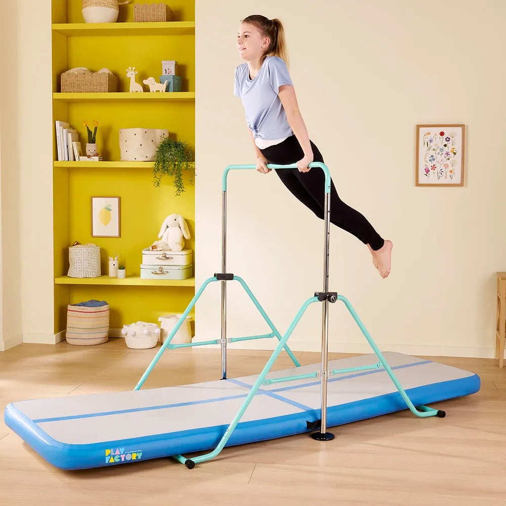 Play Factory Kids Gymnastic Bar with Gym Mat Training Bundle