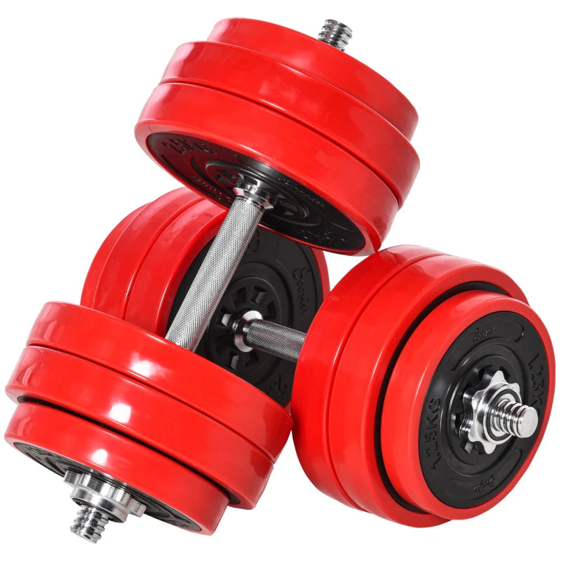 Home Gym 30kg Adjustable Dumbbell & Barbell with Plates