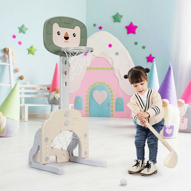 3-in-1 Basketball Hoop Set with Stand and Five Adjustable Height Levels