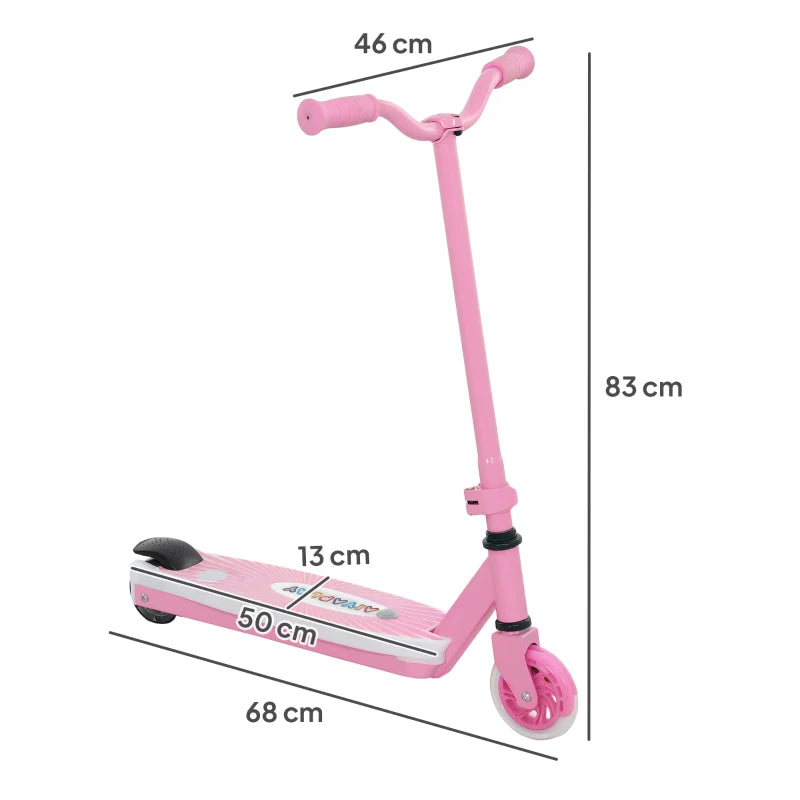 Pink Electric Scooter for Kids 4-7 – LED Lights, Rear Wheels, Safe & Fun Ride