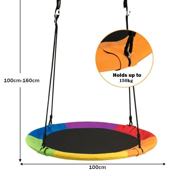 Kids’ Colorful Swing with Adjustable Height for Outdoor Fun