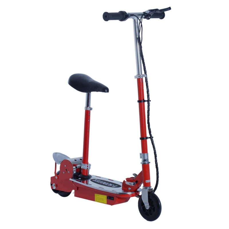 Scooter for Teens Over 7, Foldable Electric with 120W Motor – Red 12V