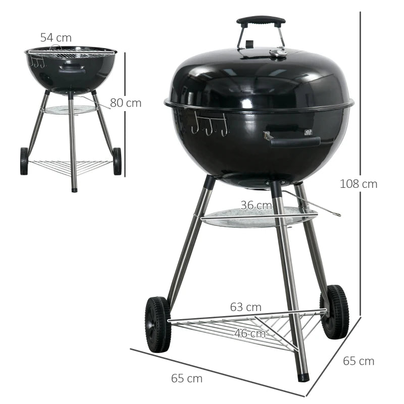 Portable Black Kettle Charcoal Grill Ideal for Backyard and Outdoor Cooking