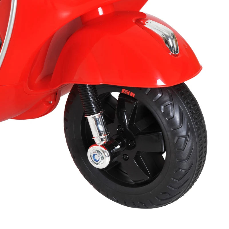 Electric Ride-On Motorcycle for Kids, 6V, with LED Lights – Red Toy Vehicle
