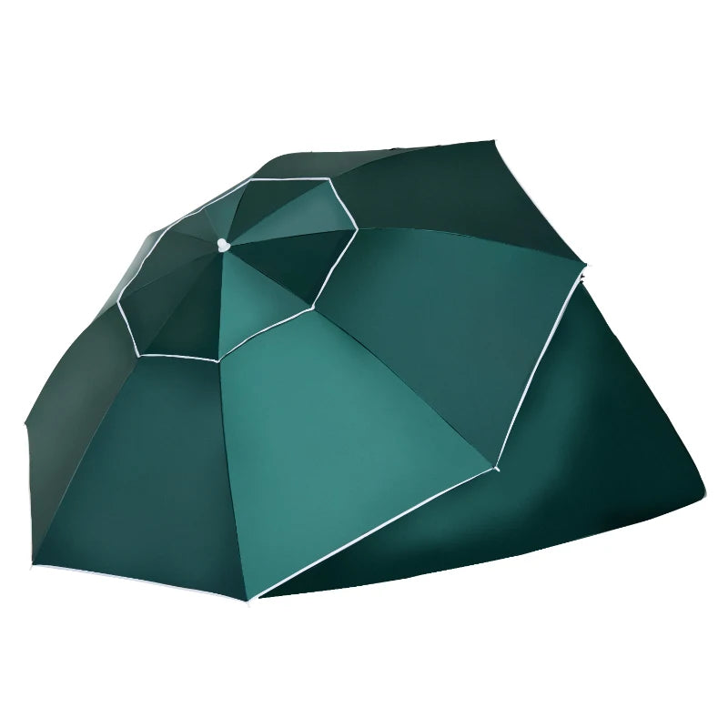 Beach & Fishing Umbrella Shelter with UV Protection and Side Panel Tent – Green, 2m