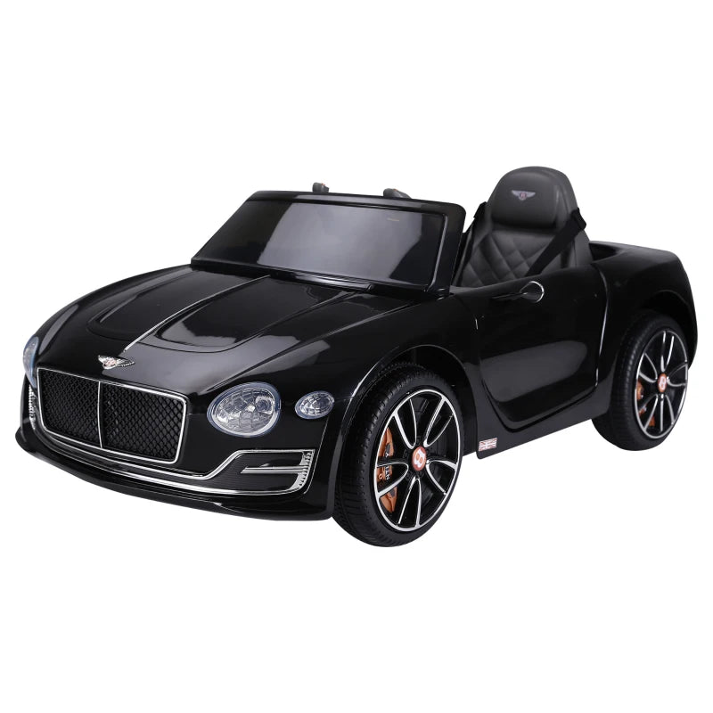 Licensed 12V Bentley GT Kids Ride-On Car with Remote, LED Lights & Music – Black