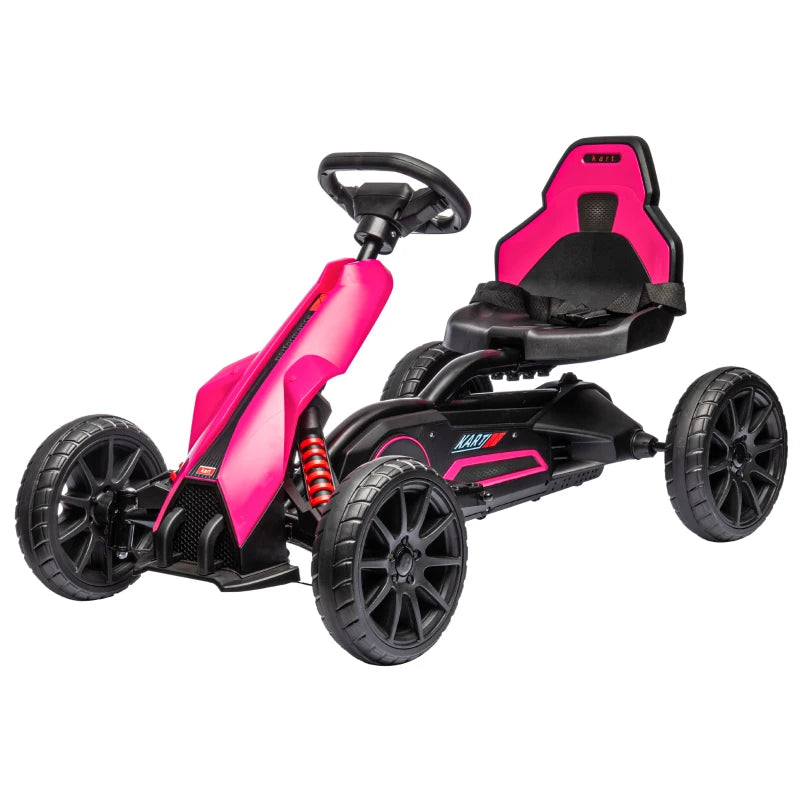 Pink 12V Kids Electric Go-Kart with Forward and Reversing Functions, Ages 3-8
