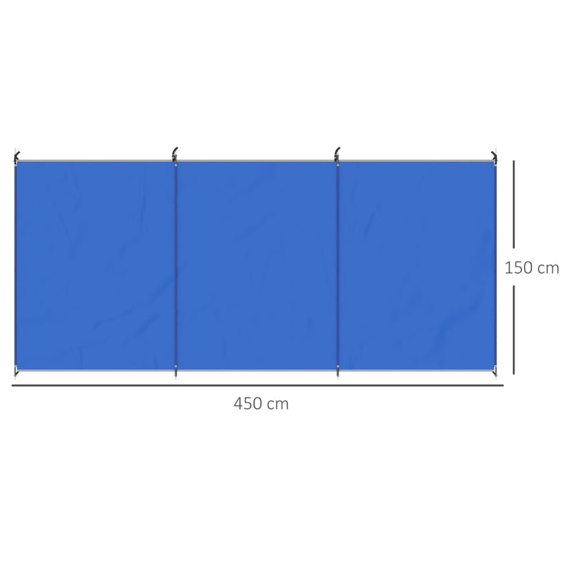 Windbreak with Steel Poles – Sun & Privacy Screen, 450×150cm