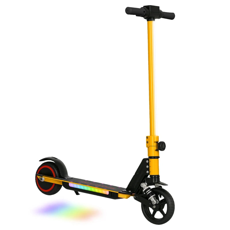 Gold Folding Electric Scooter for Kids with Dual Brakes, Front Suspension & LED Lights