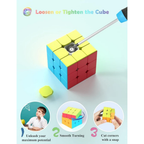 Roxenda 2 Piece Speed Cube Set 3x3 Magic Cube and Pyramid Pyraminx Puzzle for Kids