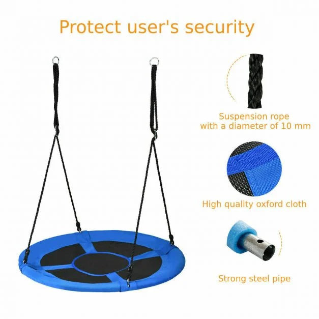 100cm Children’s Flying Saucer Tree Swing with Adjustable Rope for Outdoor Play