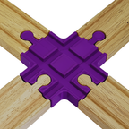 4-Way Wooden Train Track Crossing Adapter Compatible with Brio Lillabo & Bigjigs 3D Printed