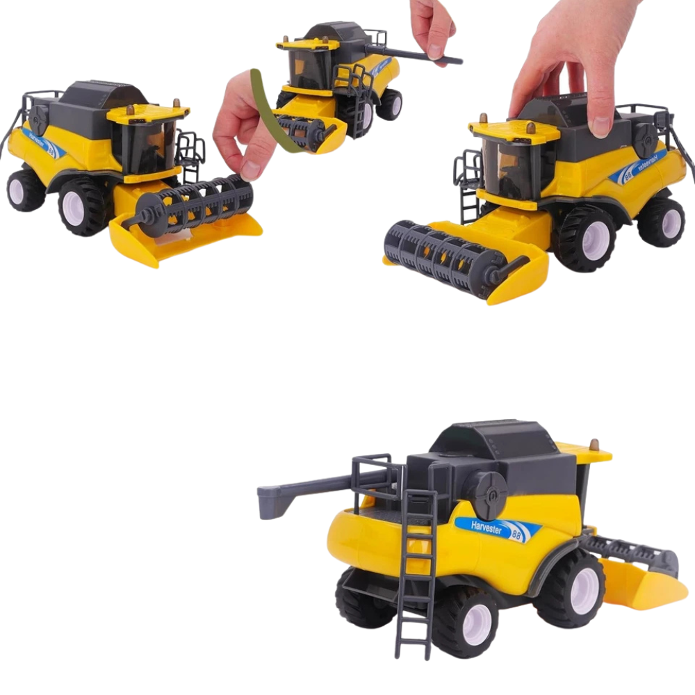 Toyland 26cm 1:32 Scale Yellow Combine Harvester Friction Powered Farm Toy 3+