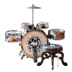 My First Drum Kit Play Set Drums Cymbal Foot Pedal Stool Kids Musical Toy Instrument