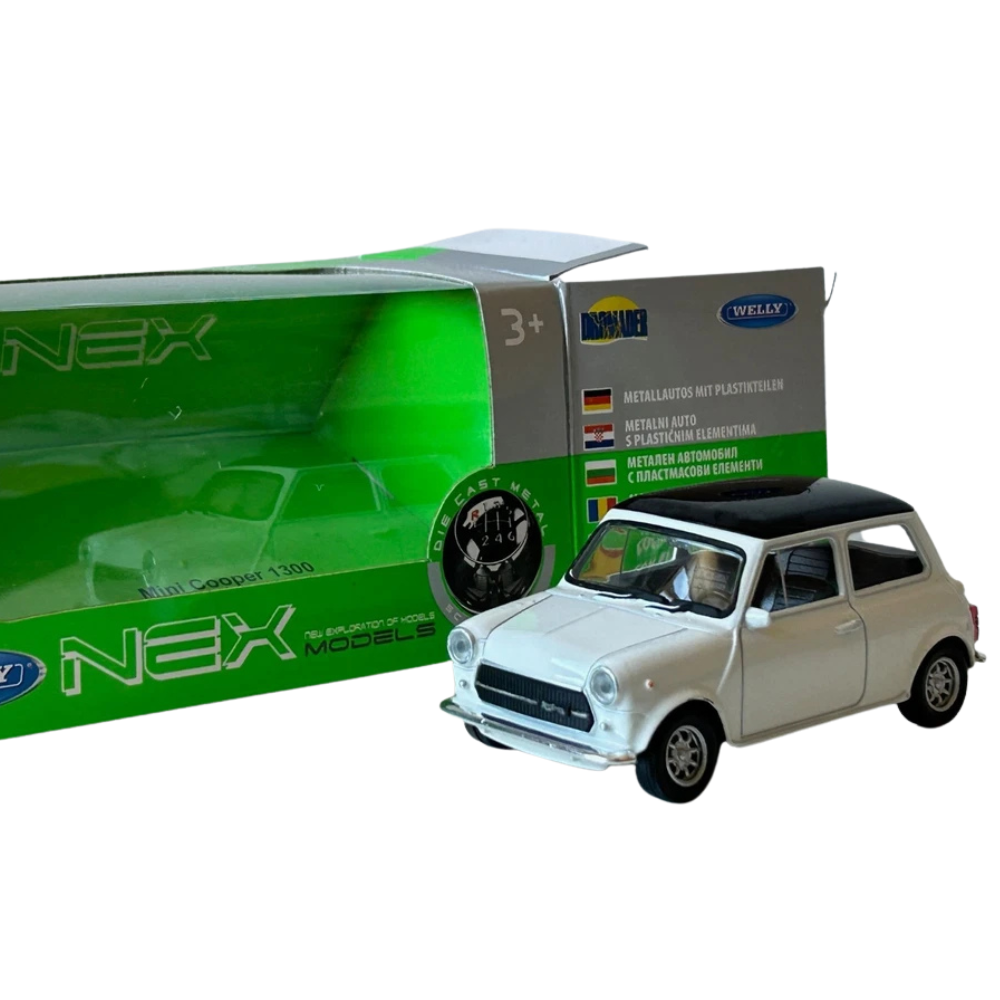 Welly Mini Cooper 1300 White 1:43 Scale Diecast British Classic Model Car Toy