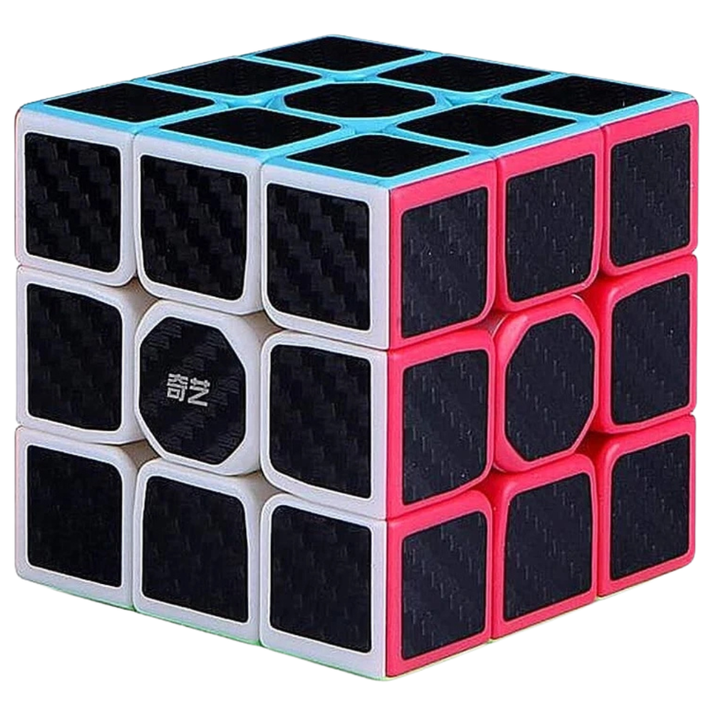 Speed Cube Puzzle Set with 3x3 Cube and Pyraminx Pyramid Carbon Fiber Sticker Design