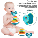 Musical Elephant Stacking Rings Toy for Babies with Rainbow Colours and Teether 6 Months+