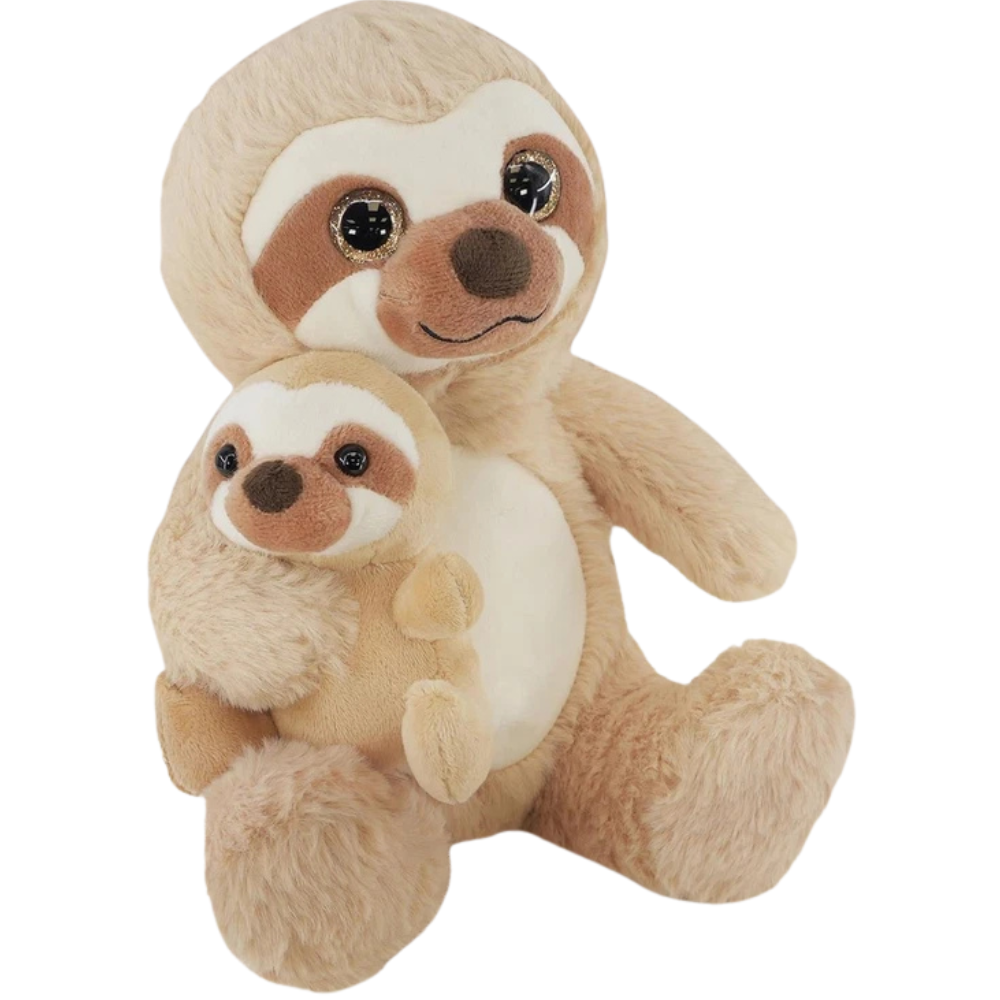 Mum & Baby Sloth Soft Toy 9 Inch Plush Teddy Cuddly Stuffed Animal Toy Kids Gift