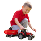 Toyland 37cm Red Tractor & Trailer with Lights Sound Friction Farm Toy 3+