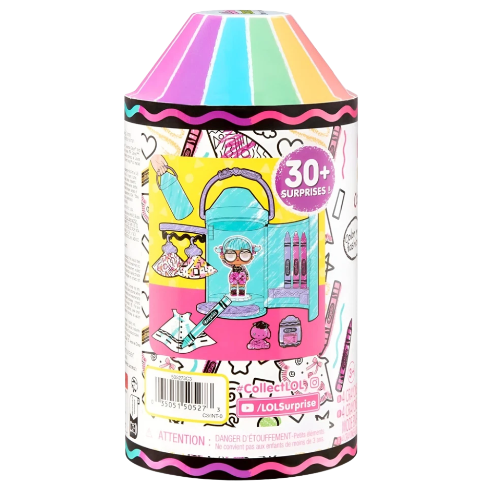 L.O.L. Surprise! Loves Crayola Colour Me Studio Doll with 4 Crayons and 20 Paper Fashions