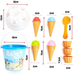 Toyland Bluey & Bingo 14 Piece Bucket Scoop Set with Ice Cream Cones Beach Toys
