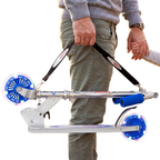 Kids Foldable Kick Scooter Blue Led Wheels Adjustable Handlebar with Carry Strap Outdoor Toy