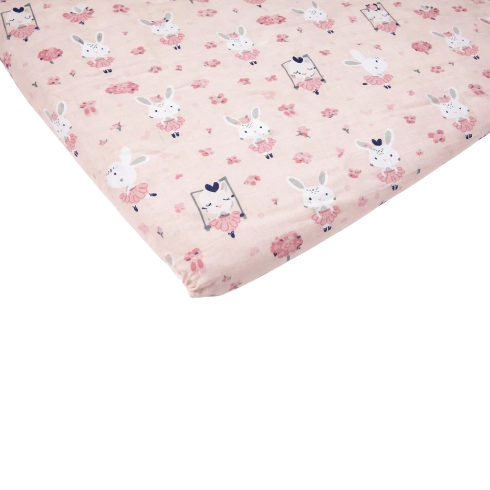 2x Fitted Sheets Compatible with Babylo You & Me Bedside Crib Stars Animals