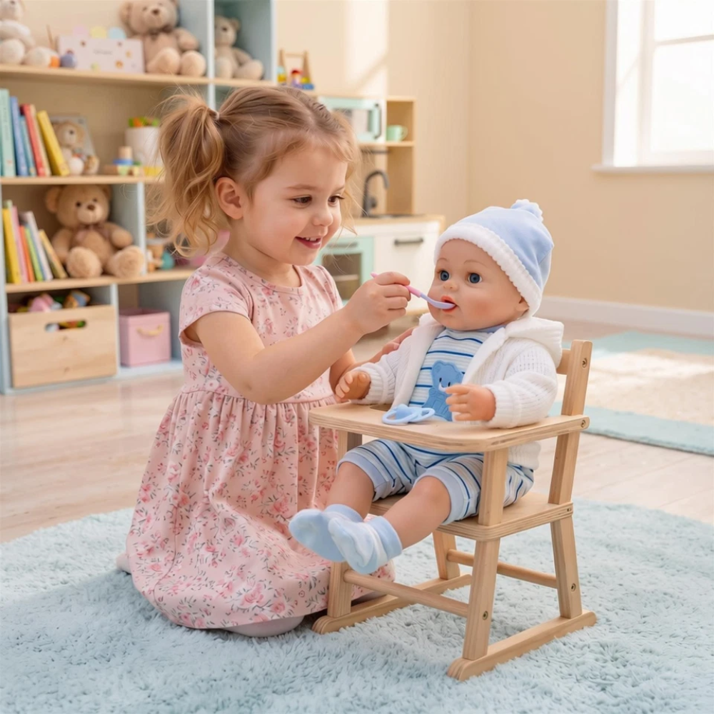 Baby Doll Boy Lifelike 18-Inch Soft Bodied Dolly Toy with Blue Outfit for Kids Pretend Play
