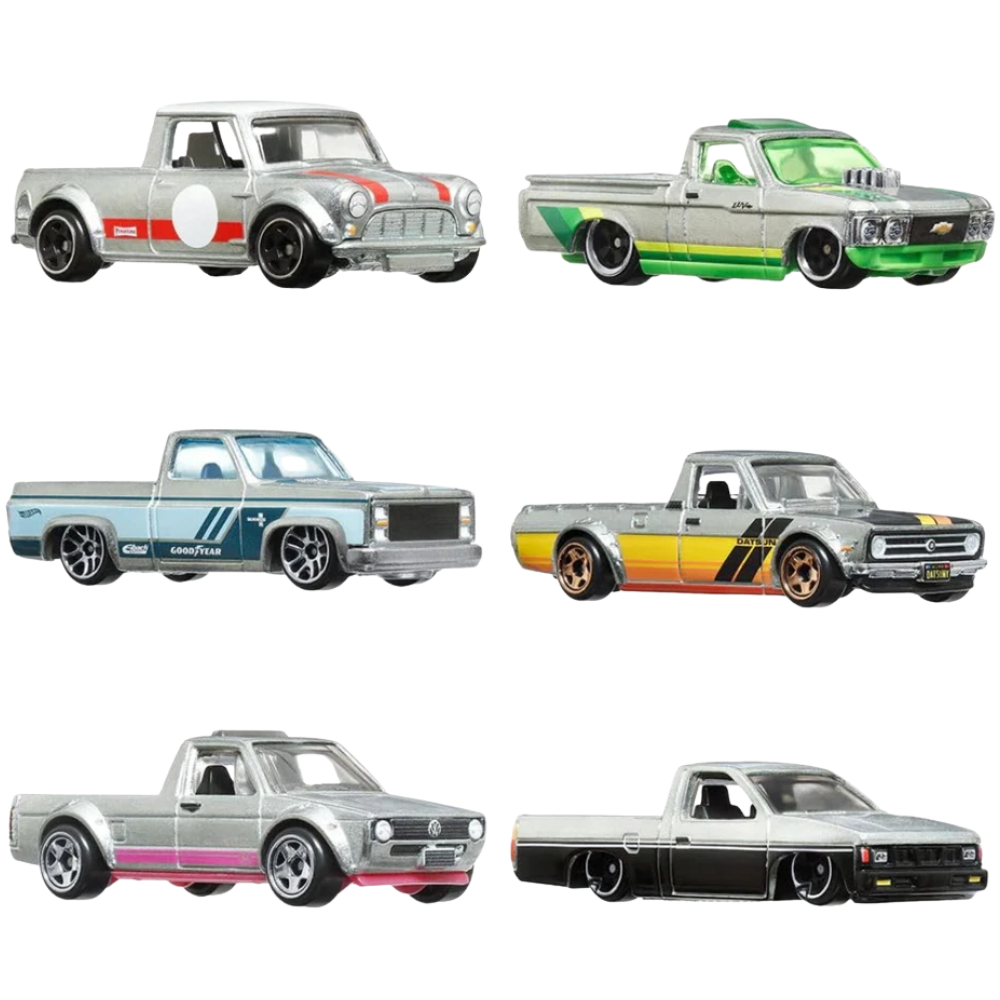 Hot Wheels Zamac Pickup Truck 6-Pack Die-Cast Cars Metal Vehicle Collection 3+
