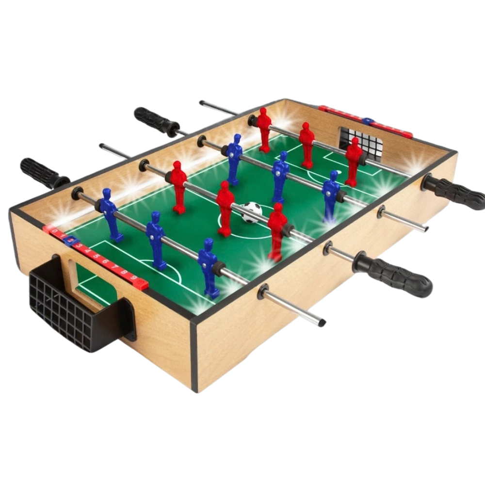 Tabletop Football Game 12 Footballers LED Mini Foosball Table Family Game