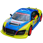 1:10 RC Audi R8 Style Drift Car 45cm 2.4GHz LED Lights RWD Racing Toy 6+