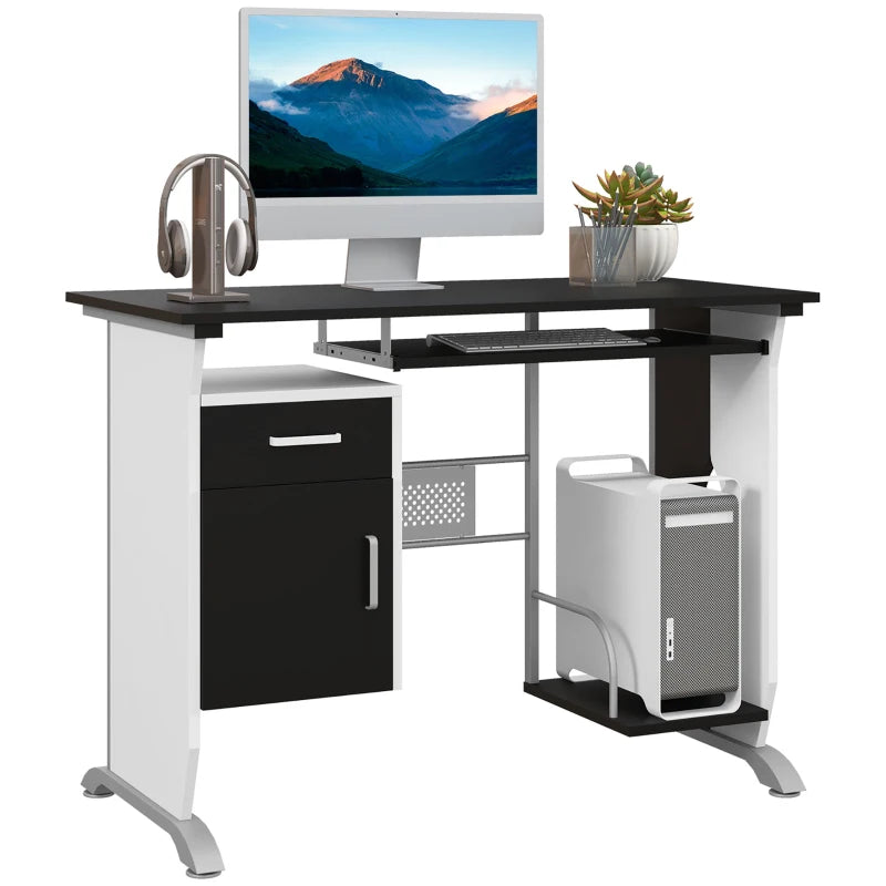 Office Desk with Keyboard Tray & Drawers – Compact Study Workstation