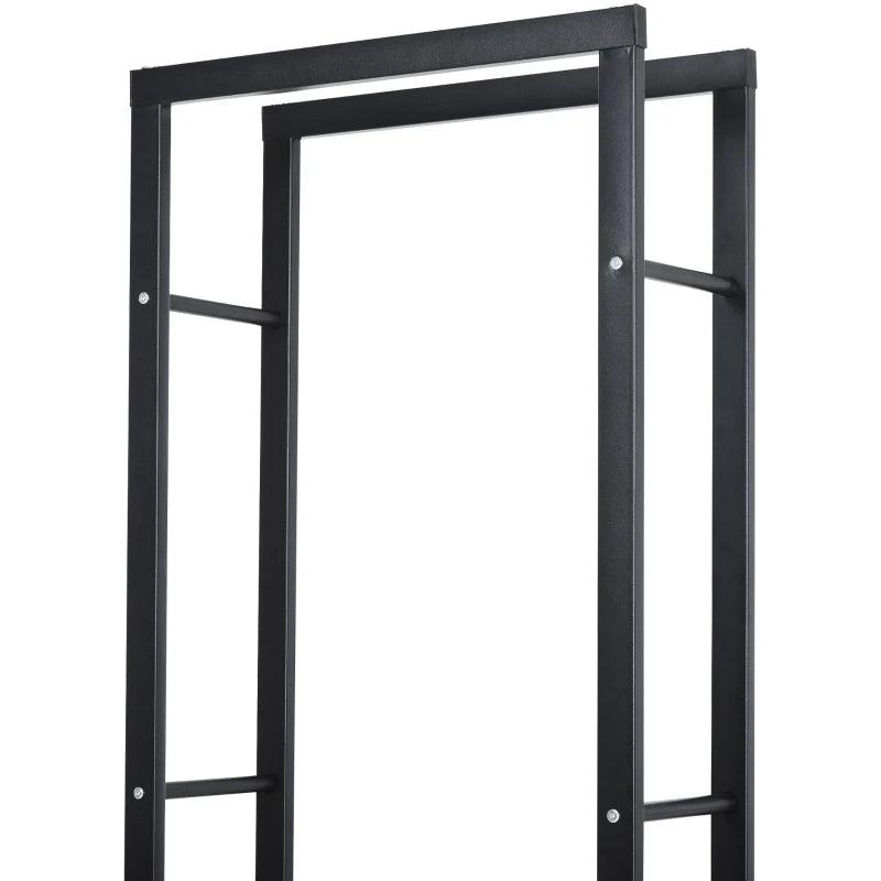 Rust-Resistant Firewood Storage Rack, Tall Metal Log Holder for Indoor or Outdoor Use