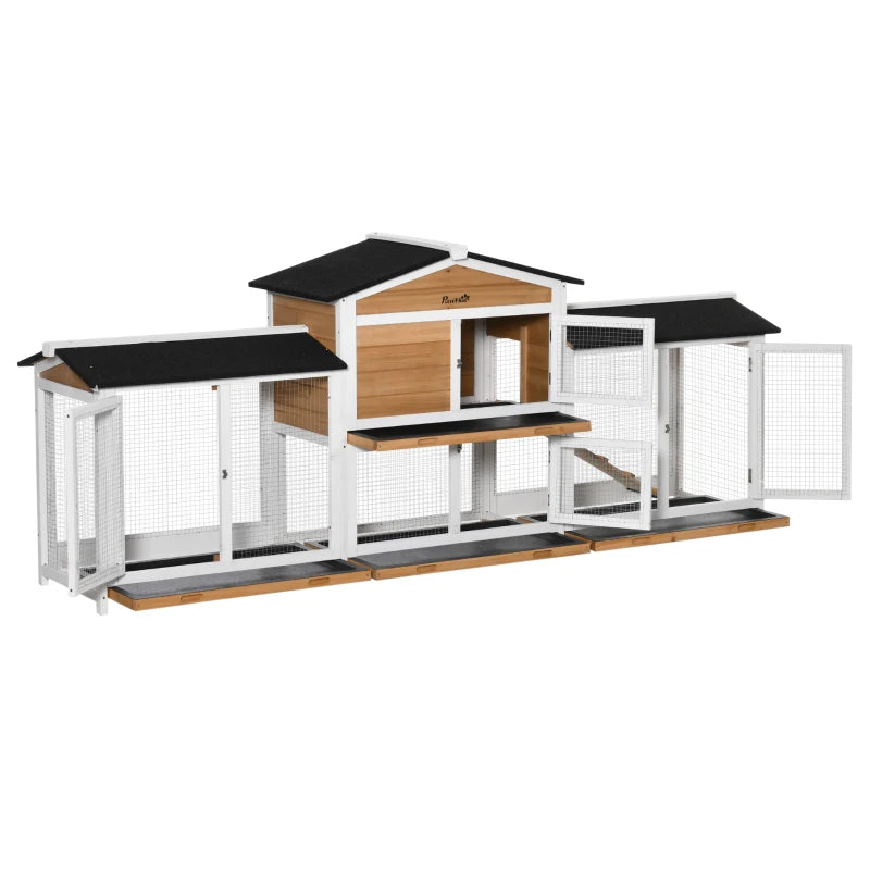 Large Rabbit Hutch with Ramp & Double Runs
