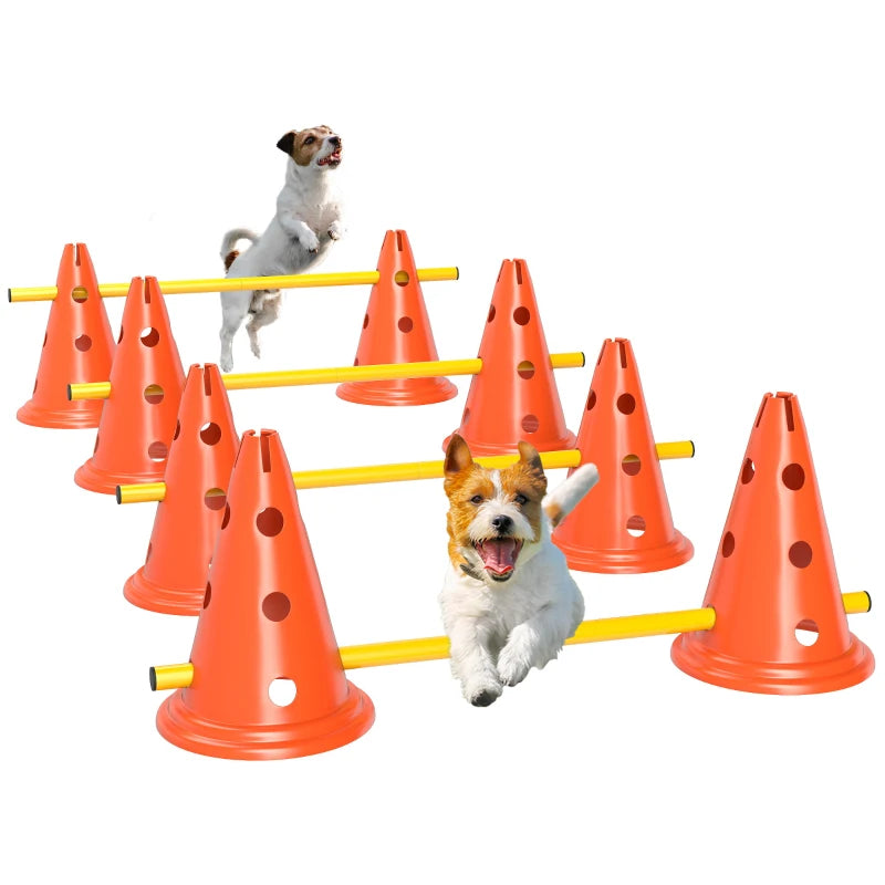 Dog Training Agility Set – 8 Cones & Jump Poles