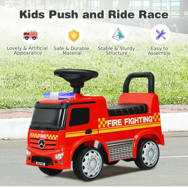Kids Ride-On Push Car Licensed Mercedes-Benz Firefighter Edition