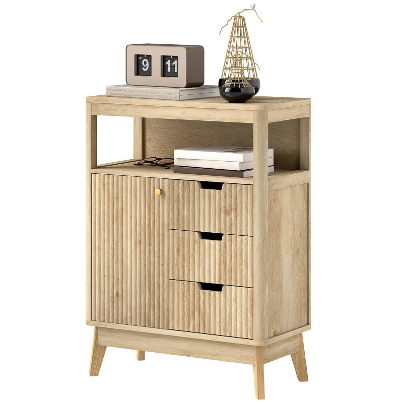 Natural Finish Sideboard – Small with Drawers & Adjustable Shelf