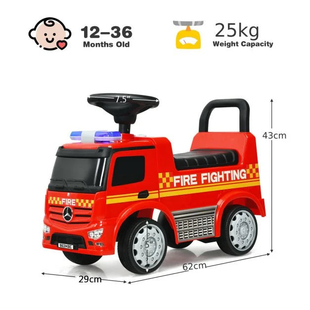 Kids Ride-On Push Car Licensed Mercedes-Benz Firefighter Edition