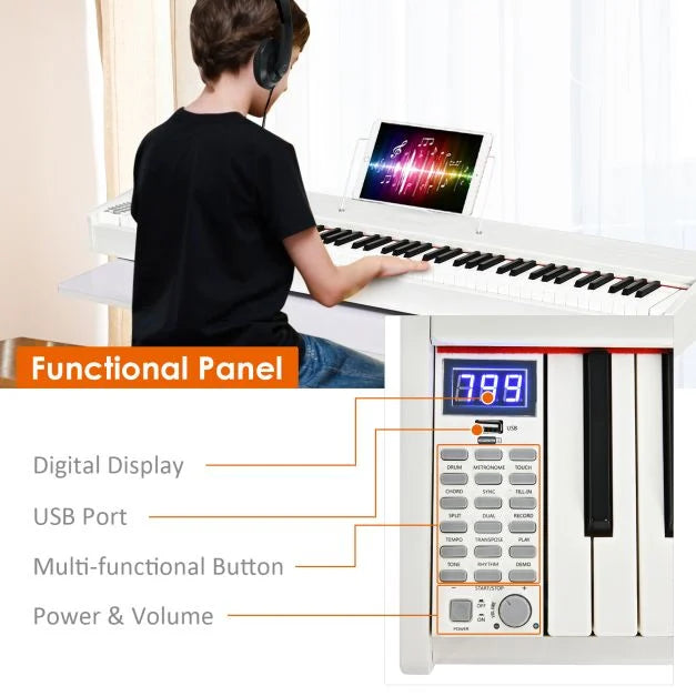 Full-Size 88-Key Weighted Digital Piano for Beginners, Kids & Adult Learners