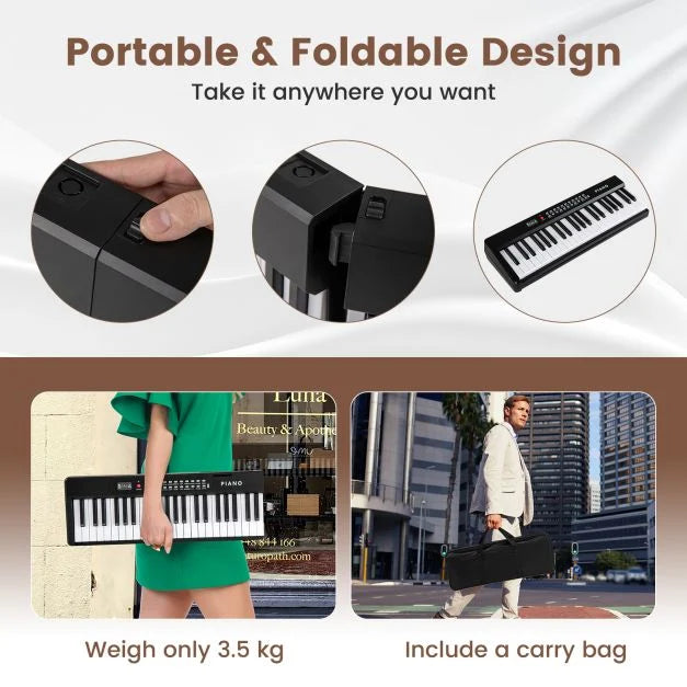 88-Key Foldable Electric Keyboard Piano for Kids, Adults, and Beginner Musicians
