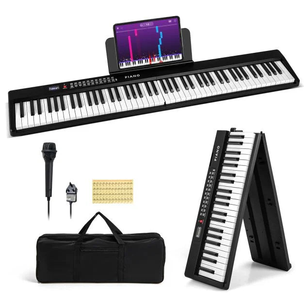 88-Key Foldable Electric Keyboard Piano for Kids, Adults, and Beginner Musicians