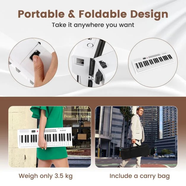 88-Key Foldable Electric Keyboard Piano for Kids, Adults, and Beginner Musicians
