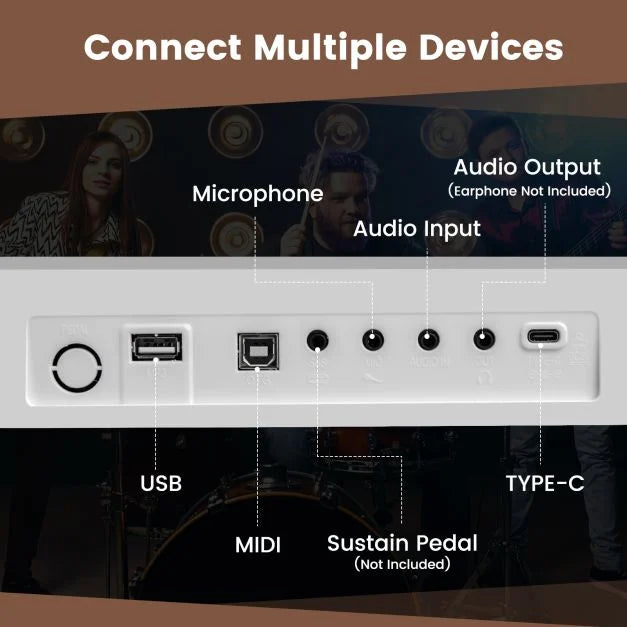 88-Key Foldable Electric Keyboard Piano for Kids, Adults, and Beginner Musicians