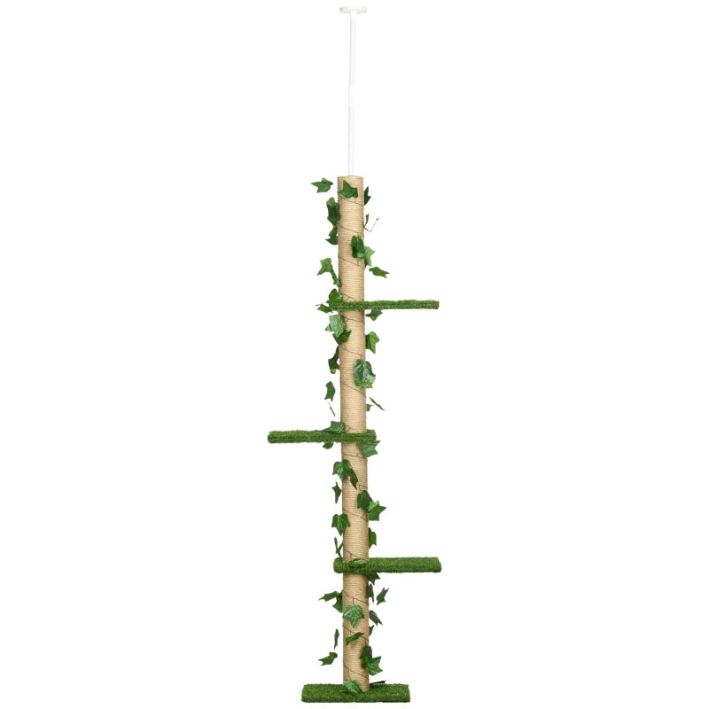 Floor-to-Ceiling Cat Tree – Adjustable, Green